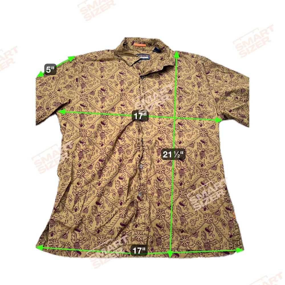 Reyn Spooner Men's Large Short Sleeve Button Up Mustard Brown 100% Cotton - Picture 3 of 5